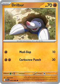 Drilbur, Black Bolt #45, Pokémon TCG card