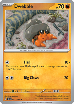 Dwebble, Black Bolt #51, Pokémon TCG card