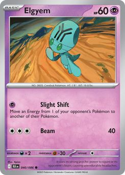 Elgyem, Black Bolt #40, Pokémon TCG card