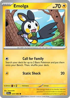 Emolga, Black Bolt #29, Pokémon TCG card