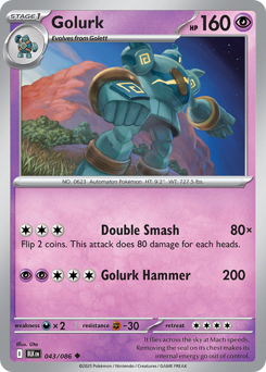 Golurk, Black Bolt #43, Pokémon TCG card