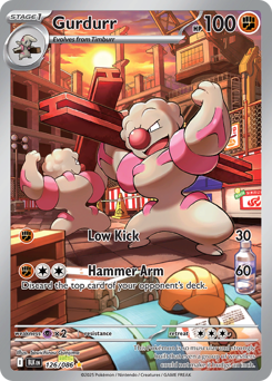 Gurdurr, Black Bolt #126, Pokémon TCG card