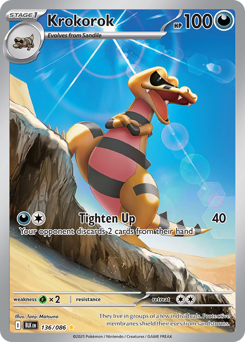 Krokorok, Black Bolt #136, Pokémon TCG card
