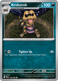 Krokorok, Black Bolt #58, Pokémon TCG card