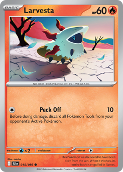 Larvesta, Black Bolt #15, Pokémon TCG card