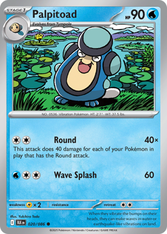 Palpitoad, Black Bolt #20, Pokémon TCG card