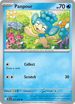 Panpour, Black Bolt #17, Pokémon TCG card