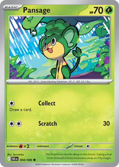 Pansage, Black Bolt #4, Pokémon TCG card