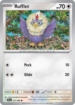 Rufflet, Black Bolt #77, Pokémon TCG card