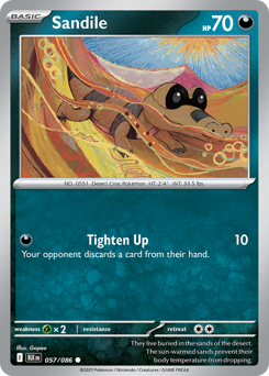 Sandile, Black Bolt #57, Pokémon TCG card