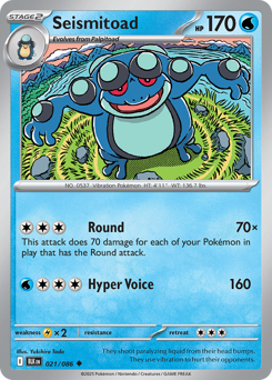 Seismitoad, Black Bolt #21, Pokémon TCG card