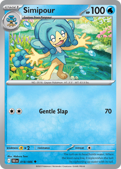 Simipour, Black Bolt #18, Pokémon TCG card