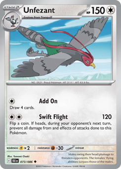 Unfezant, Black Bolt #73, Pokémon TCG card