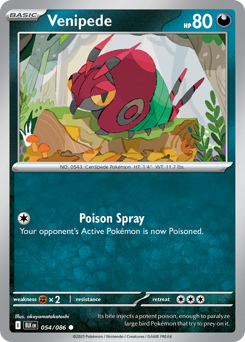 Venipede, Black Bolt #54, Pokémon TCG card