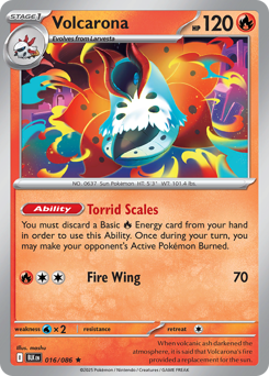 Volcarona, Black Bolt #16, Pokémon TCG card