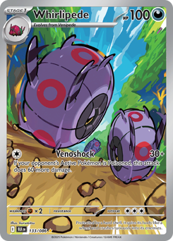 Whirlipede, Black Bolt #133, Pokémon TCG card