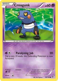 Croagunk, Boundaries Crossed #64, Pokémon TCG card