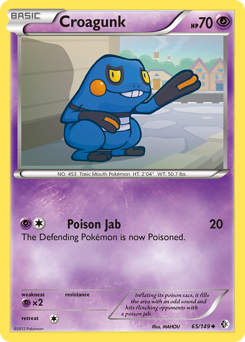 Croagunk, Boundaries Crossed #65, Pokémon TCG card