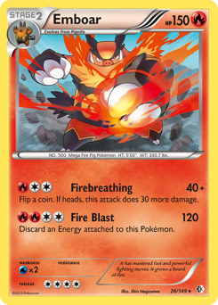 Emboar, Boundaries Crossed #26, Pokémon TCG card