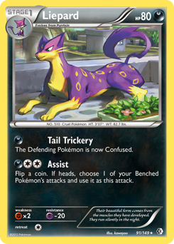 Liepard, Boundaries Crossed #91, Pokémon TCG card