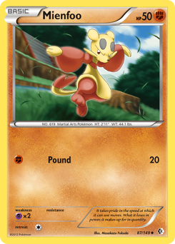 Mienfoo, Boundaries Crossed #87, Pokémon TCG card