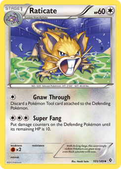 Raticate, Boundaries Crossed #105, Pokémon TCG card
