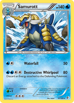 Samurott, Boundaries Crossed #41, Pokémon TCG card