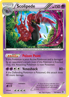 Scolipede, Boundaries Crossed #74, Pokémon TCG card