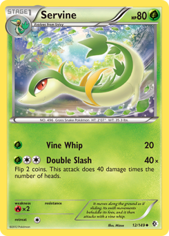 Servine, Boundaries Crossed #12, Pokémon TCG card