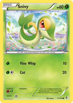 Snivy, Boundaries Crossed #11, Pokémon TCG card