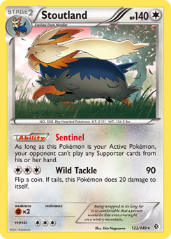 Stoutland, Boundaries Crossed #122, Pokémon TCG card