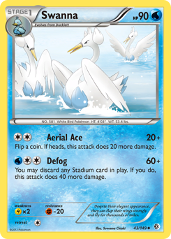 Swanna, Boundaries Crossed #43, Pokémon TCG card