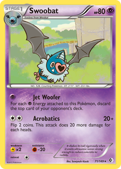 Swoobat, Boundaries Crossed #71, Pokémon TCG card