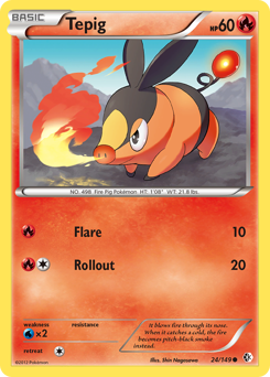 Tepig, Boundaries Crossed #24, Pokémon TCG card