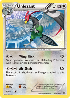 Unfezant, Boundaries Crossed #125, Pokémon TCG card