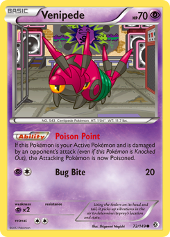 Venipede, Boundaries Crossed #72, Pokémon TCG card