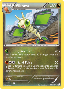 Vibrava, Boundaries Crossed #98, Pokémon TCG card