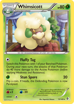 Whimsicott, Boundaries Crossed #15, Pokémon TCG card