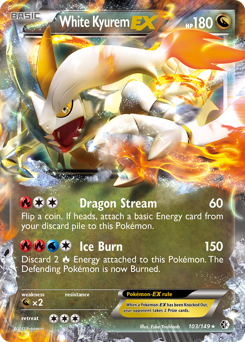 White Kyurem-EX, Boundaries Crossed #103, Pokémon TCG card
