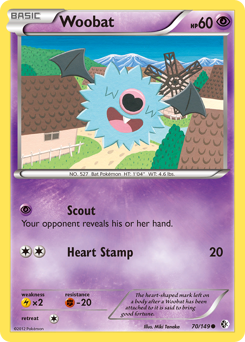 Woobat, Boundaries Crossed #70, Pokémon TCG card