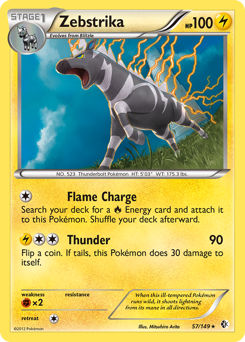 Zebstrika, Boundaries Crossed #57, Pokémon TCG card