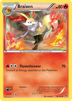 Braixen, BREAKthrough #26, Pokémon TCG card