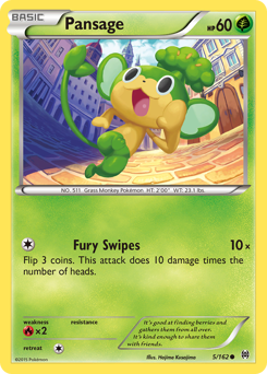Pansage, BREAKthrough #5, Pokémon TCG card