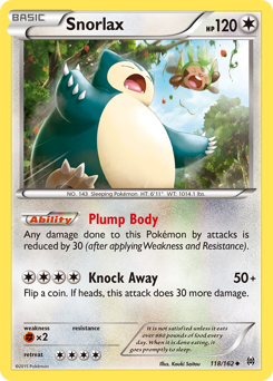 Snorlax, BREAKthrough #118, Pokémon TCG card