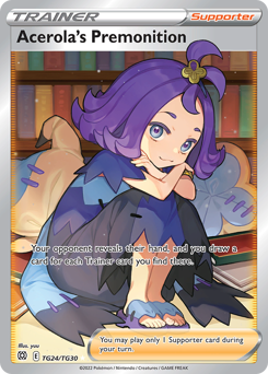 Acerola's Premonition, Brilliant Stars Trainer Gallery #TG24, Pokémon TCG card