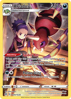 Ariados, Brilliant Stars Trainer Gallery #TG09, Pokémon TCG card