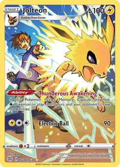 Jolteon, Brilliant Stars Trainer Gallery #TG04, Pokémon TCG card