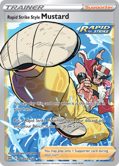 Rapid Strike Style Mustard, Brilliant Stars Trainer Gallery #TG27, Pokémon TCG card