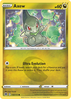 Axew, Brilliant Stars #110, Pokémon TCG card