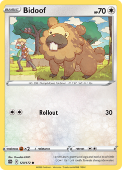 Bidoof, Brilliant Stars #120, Pokémon TCG card